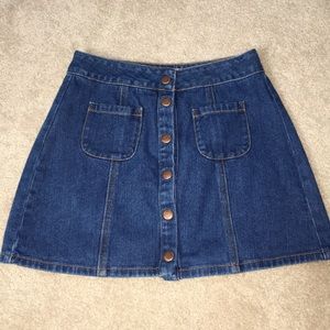 Pacsun Dark Wash Button Skirt